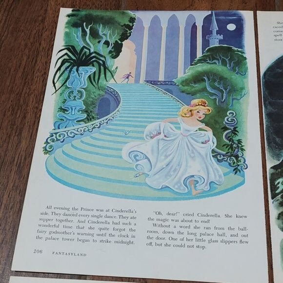 Vintage 1965 Fantasyland Cinderella decor princess picture nursery - Picture 2 of 5